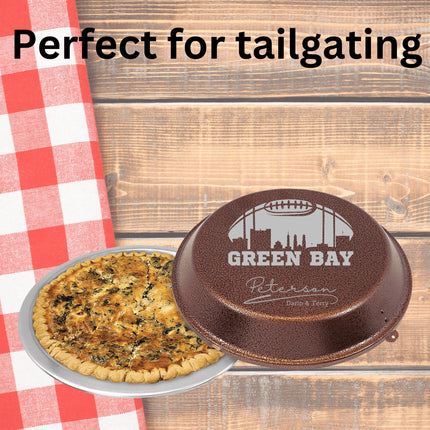 Green Bay Football Cake Pan: Personalized Aluminum Baking Tin with Lid