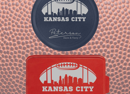 Kansas City Football Cake Pan: Personalized Engraved Aluminum Baking Tin