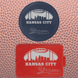 Kansas City Football Cake Pan: Personalized Engraved Aluminum Baking Tin