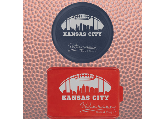 Kansas City Football Cake Pan: Personalized Engraved Aluminum Baking Tin