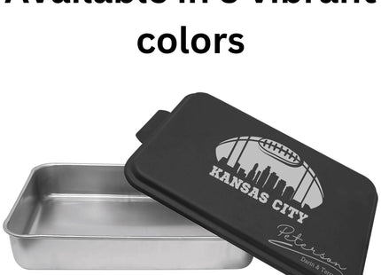 Kansas City Football Cake Pan: Personalized Engraved Aluminum Baking Tin