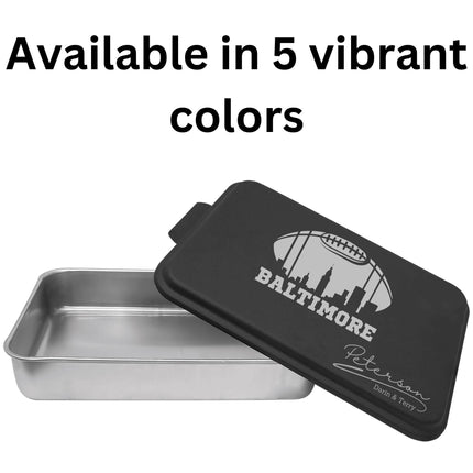 Personalized Baltimore Football Cake Pan: Engraved Aluminum Baking Tin