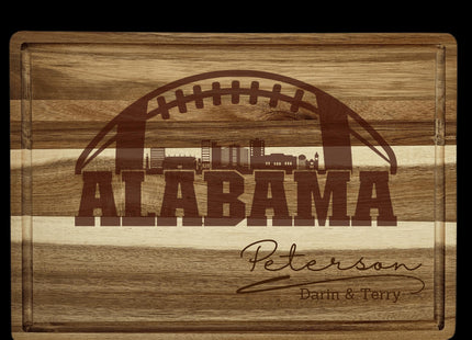 Personalized Alabama Football Cutting Board: Acacia Wood Cheese Board