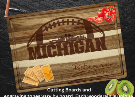 Custom Michigan Football cutting board.