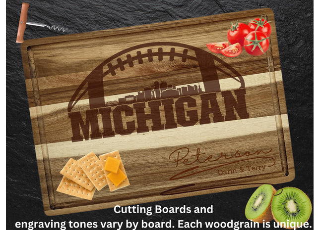 Custom Michigan Football cutting board.