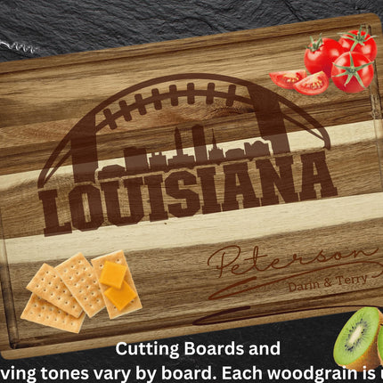 Louisiana custom football cutting board.