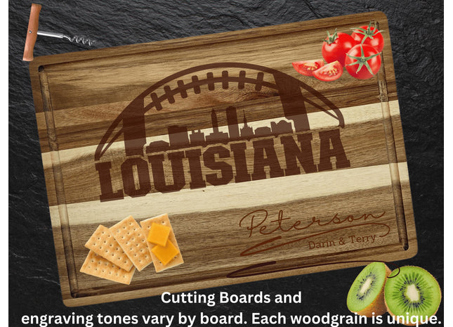 Louisiana custom football cutting board.