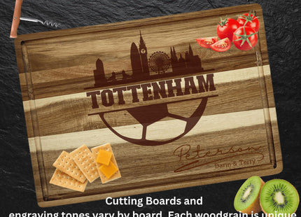 Personalized Tottenham Football Fan Acacia Wood Cutting Board