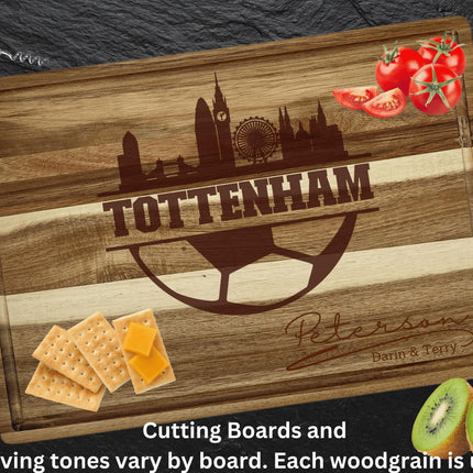 Personalized Tottenham Football Fan Acacia Wood Cutting Board