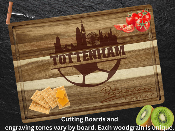 Personalized Tottenham Football Fan Acacia Wood Cutting Board