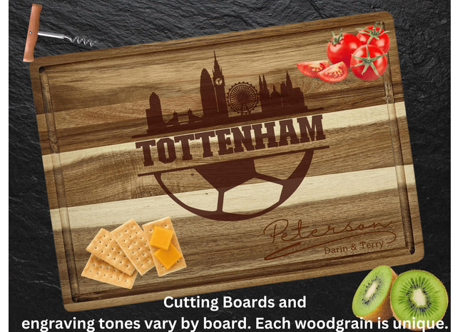 Personalized Tottenham Football Fan Acacia Wood Cutting Board