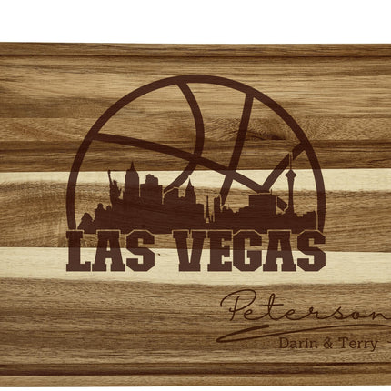 Personalized Las Vegas Acacia Wood Cutting Board: Basketball Fan Gift