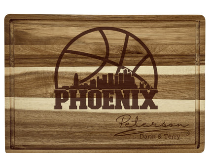Personalized Phoenix Basketball Fan Acacia Wood Cutting Board