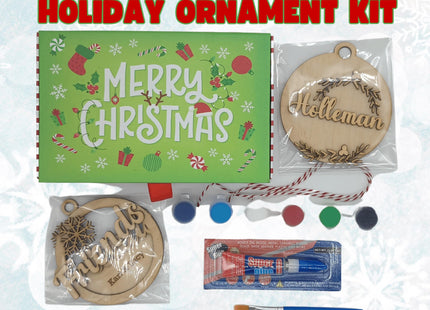 DIY Holiday ornament kits. Personalized for family fun.