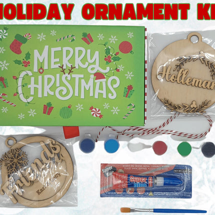 DIY Holiday ornament kits. Personalized for family fun.