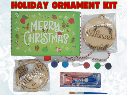 DIY Holiday ornament kits. Personalized for family fun.