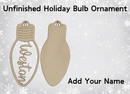 Kids DIY Personalized Christmas Ornament Kit: Baltic Birch Wood Craft