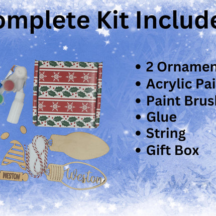 Personalized Holiday Ornament Kit: DIY Baltic Birch Craft Set