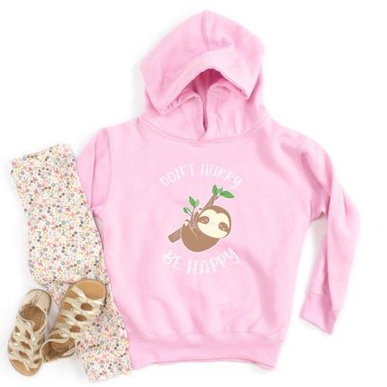 Toddler Sloth Sweatshirt | Don't Hurry Be Happy Sweatshirt | Kids Hooded Sweatshirt | Animal Lover Gift | Child Sloth Gift | Sloth Hoodie