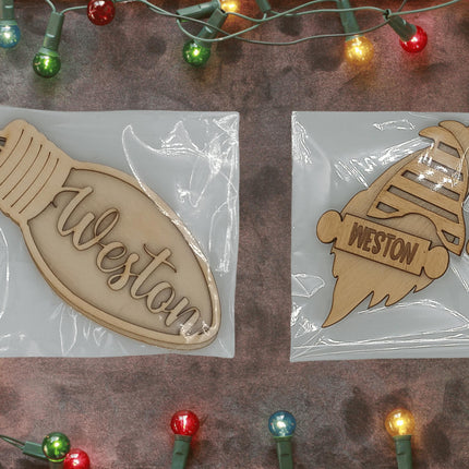 Kids DIY Personalized Christmas Ornament Kit: Baltic Birch Wood Craft