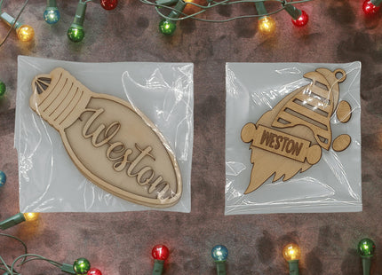 Personalized Holiday Ornament Kit: DIY Baltic Birch Craft Set