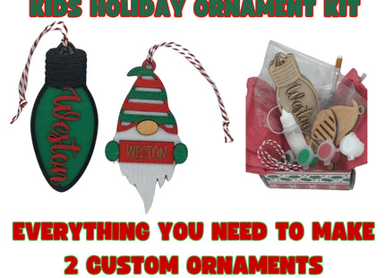 Kids DIY Personalized Christmas Ornament Kit: Baltic Birch Wood Craft