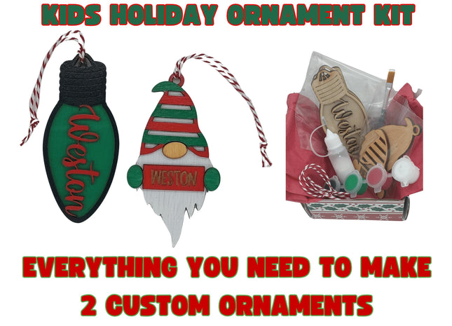 Personalized Holiday Ornament Kit: DIY Baltic Birch Craft Set