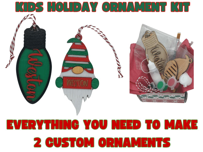 Personalized Holiday Ornament Kit: DIY Baltic Birch Craft Set