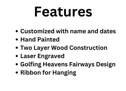 Personalized Golf Memorial Ornament: Hand-Painted Sympathy Keepsake