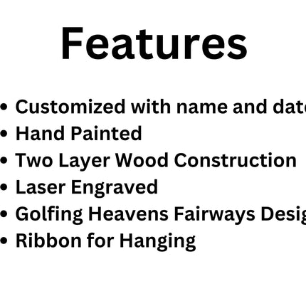 Personalized Golf Memorial Ornament: Hand-Painted Sympathy Keepsake