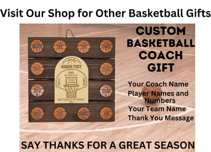 Personalized Basketball Coach Plaque: Custom Team Photo Gift
