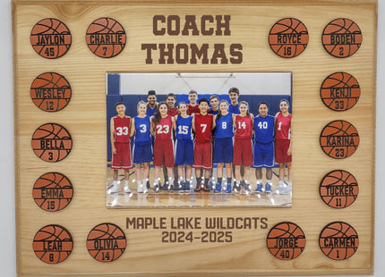 Personalized Basketball Coach Plaque: Custom Team Photo Gift