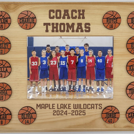 Personalized Basketball Coach Plaque: Custom Team Photo Gift
