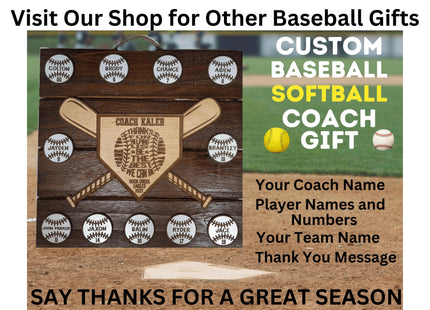Personalized Baseball Coach Plaque: Team Photo Keepsake, End of Season Gift