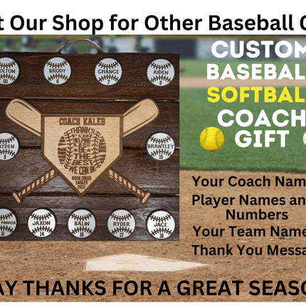 Personalized Baseball Coach Plaque: Team Photo Keepsake, End of Season Gift