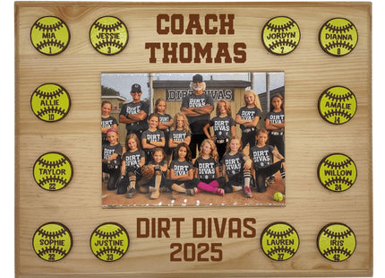 Personalized Softball Coach Plaque: Team Photo Keepsake, End of Season Gift