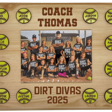 Personalized Softball Coach Plaque: Team Photo Keepsake, End of Season Gift