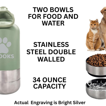 Personalized Dog Travel Water Bottle: 3-in-1 Stainless Steel Pet Hydration
