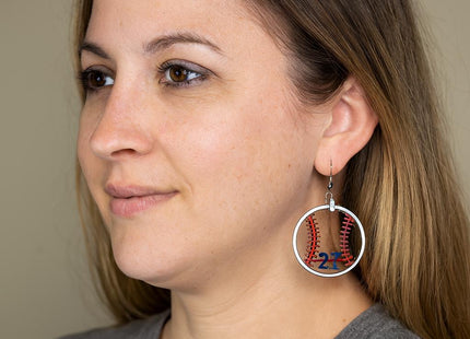 Personalized Baseball Earrings: Custom Team Number & Colors