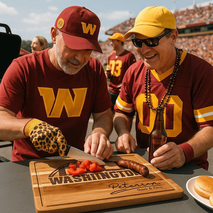 Personalized Washington Football Fan Cutting Board: Acacia Wood Charcuterie Board