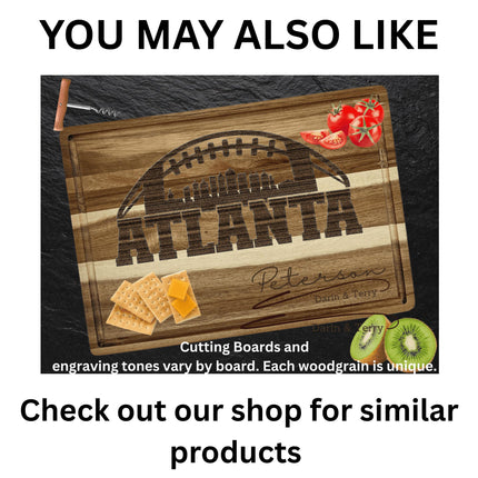 Personalized Georgia Football Cutting Board: Acacia Wood Sports Fan Gift
