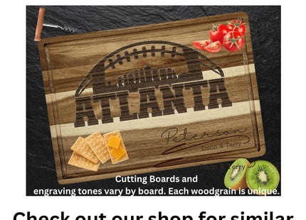 Personalized Georgia Football Cutting Board: Engraved Acacia Wood Serving Tray