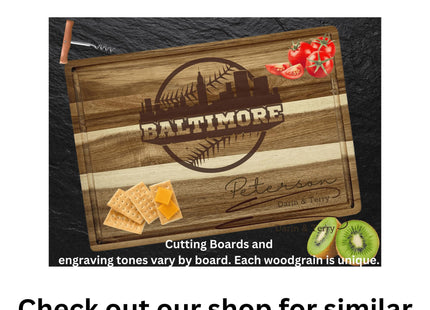 Baltimore Football Cheese Board | Personalized Acacia Charcuterie Board