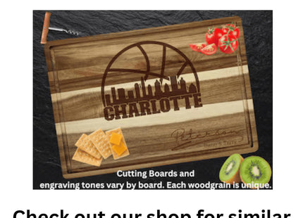 Personalized Acacia Wood Football Cutting Board: Carolina Sports Fan Gift