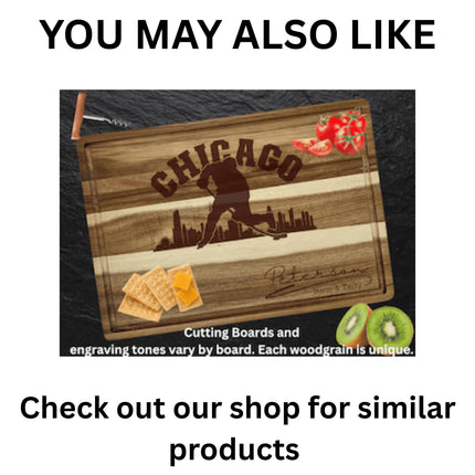 Chicago Football Cheese Board | Personalized Acacia Charcuterie Board