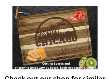 Chicago Football Cheese Board | Personalized Acacia Charcuterie Board