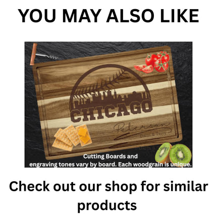 Chicago Football Cheese Board | Personalized Acacia Charcuterie Board