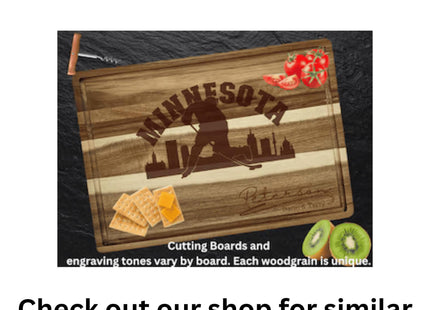 Personalized Minnesota Football Cutting Board: Engraved Acacia Wood Cheese Board