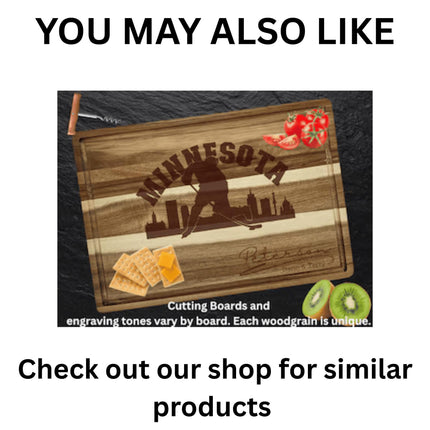 Personalized Minnesota Football Cutting Board: Engraved Acacia Wood Cheese Board