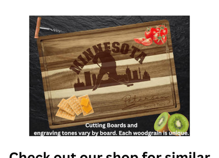 Minnesota Football Cheese Board | Personalized Acacia Charcuterie Board